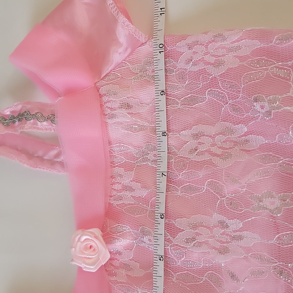 Halloween Princess Play Costume Straps Lace MetallicSparkles Pink 4-6X - Picture 10 of 15